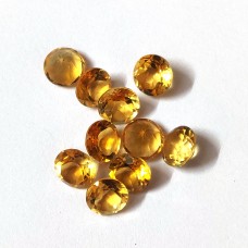 Citrine 6mm round facet 0.81 cts